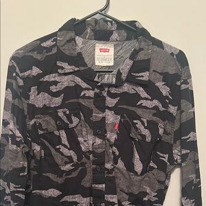 Levi's Black and Gray Casual Button Down Shirt